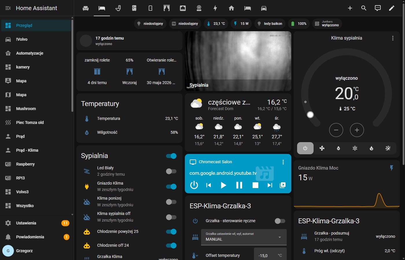 Home Assistant - Sypialnia